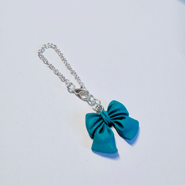 Teal Bow Tumbler Charm