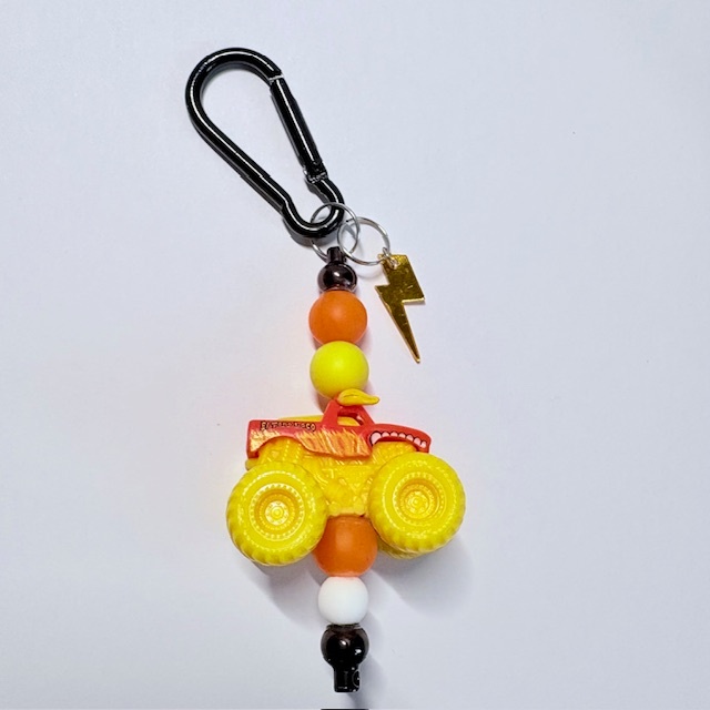 El Toro Loco Mini Monster Truck Beaded Keychain