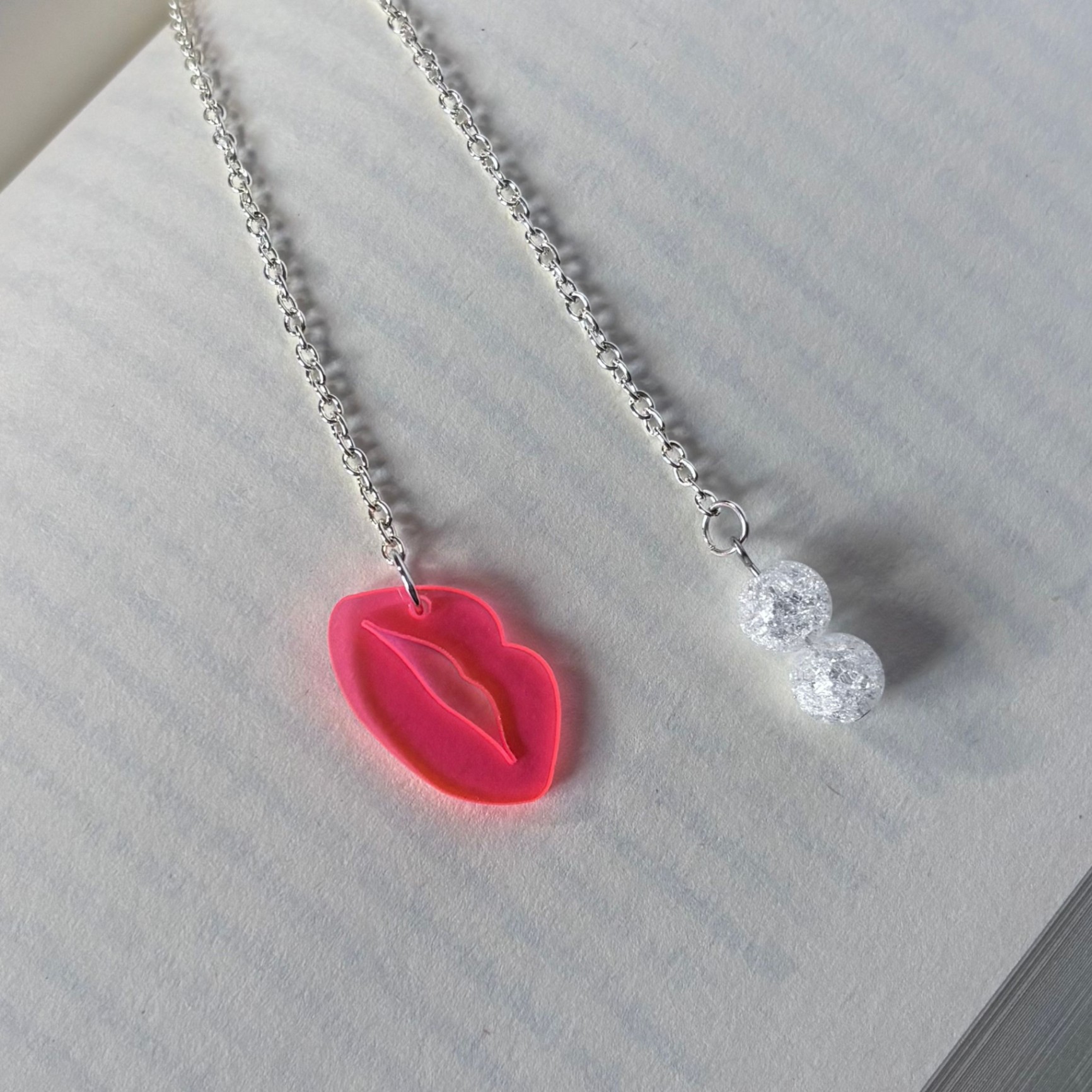 Neon Kiss Chain Bookmark
