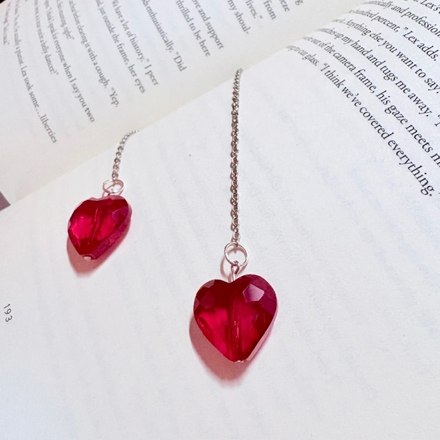 Ruby Heart Chain Bookmark