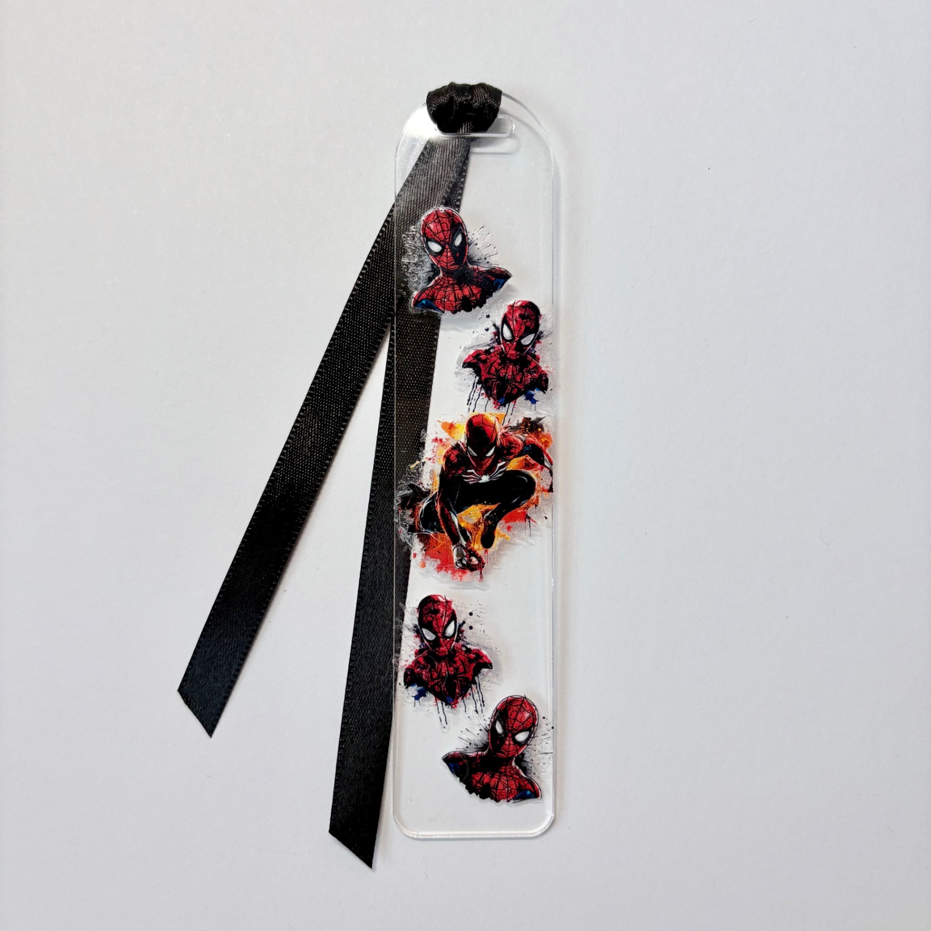 Super Hero Clear Acrylic Ribbon Bookmark