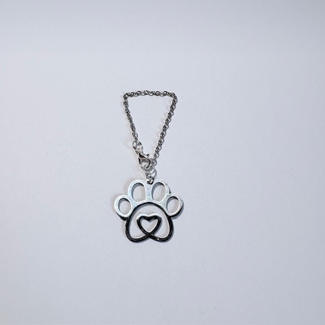 Heart Center Paw Print Tumbler Handle Charm