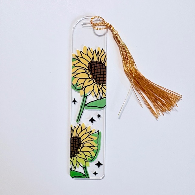Sunflower Acrylic Tassel Bookmark
