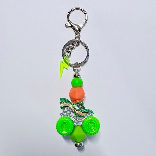 Dragon Mini Monster Truck Beaded Keychain