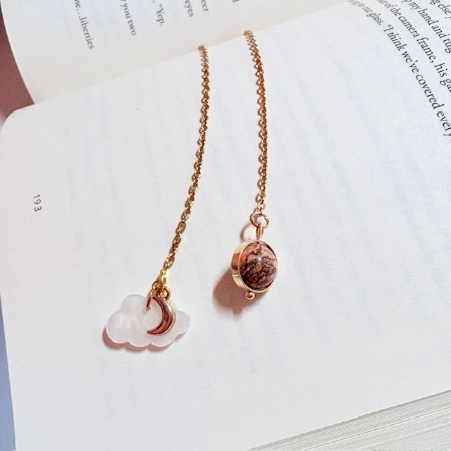 Pink Jasper Cloud Bookmark