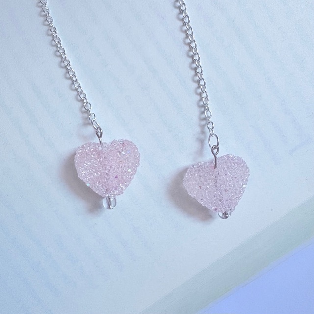 Petal Pink Sugar Heart Chain Bookmark