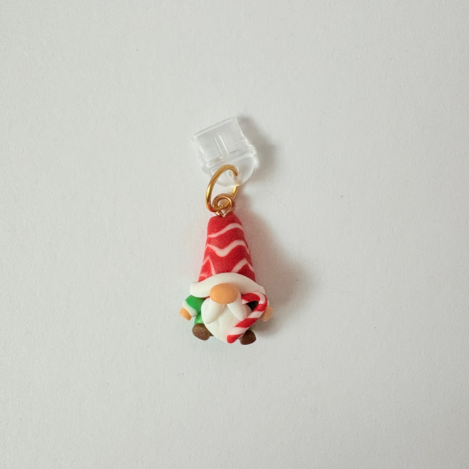 🎄 Festive Candy Cane Gnome USB-C Charm