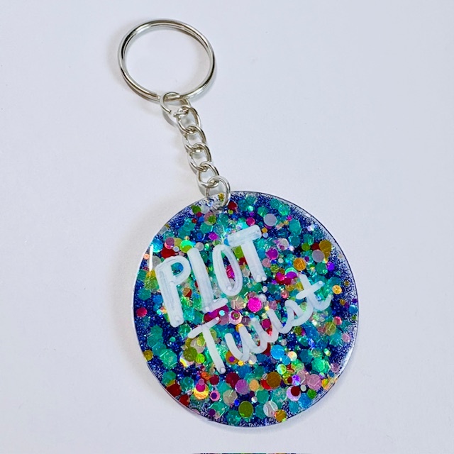"Plot Twist" Sparkle Keychain