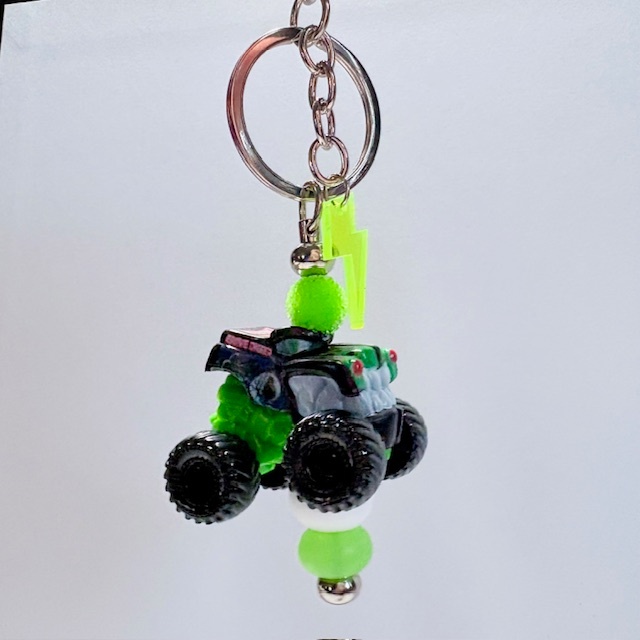 Neon Glow Grave Digger Keychain