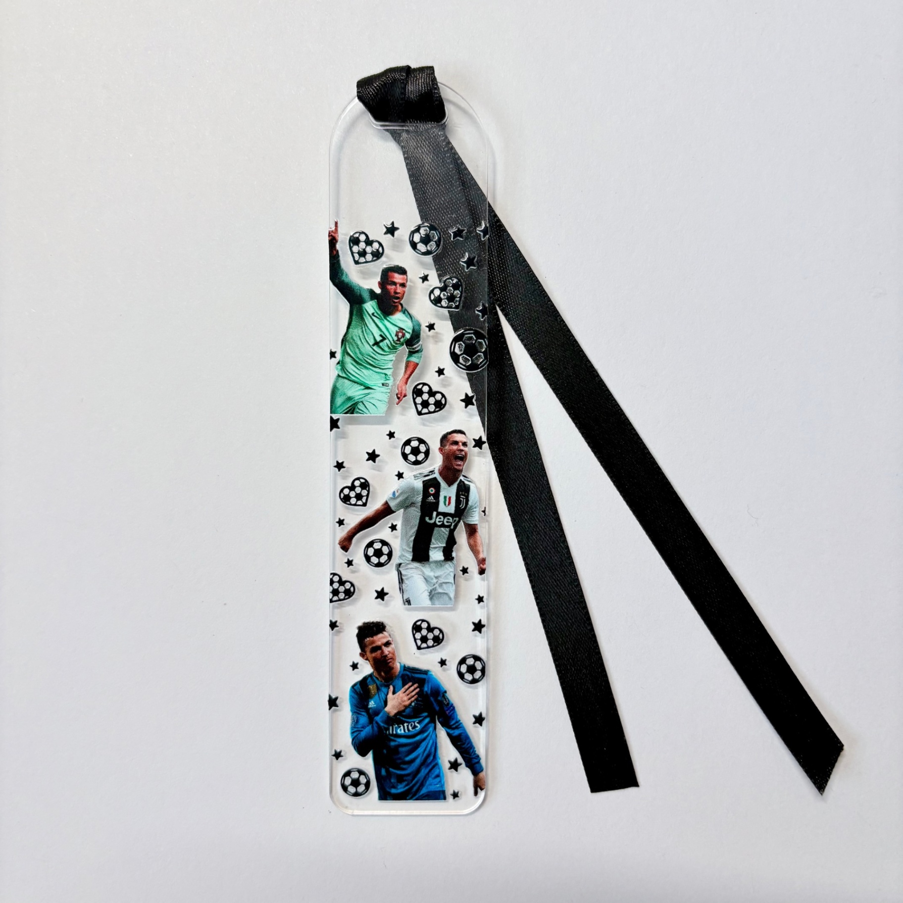Soccer Legend Clear Acrylic Ribbon Bookmark